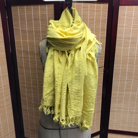 Bop Basics, Canary Yellow Fringed Scarf - Picture 3 of 6